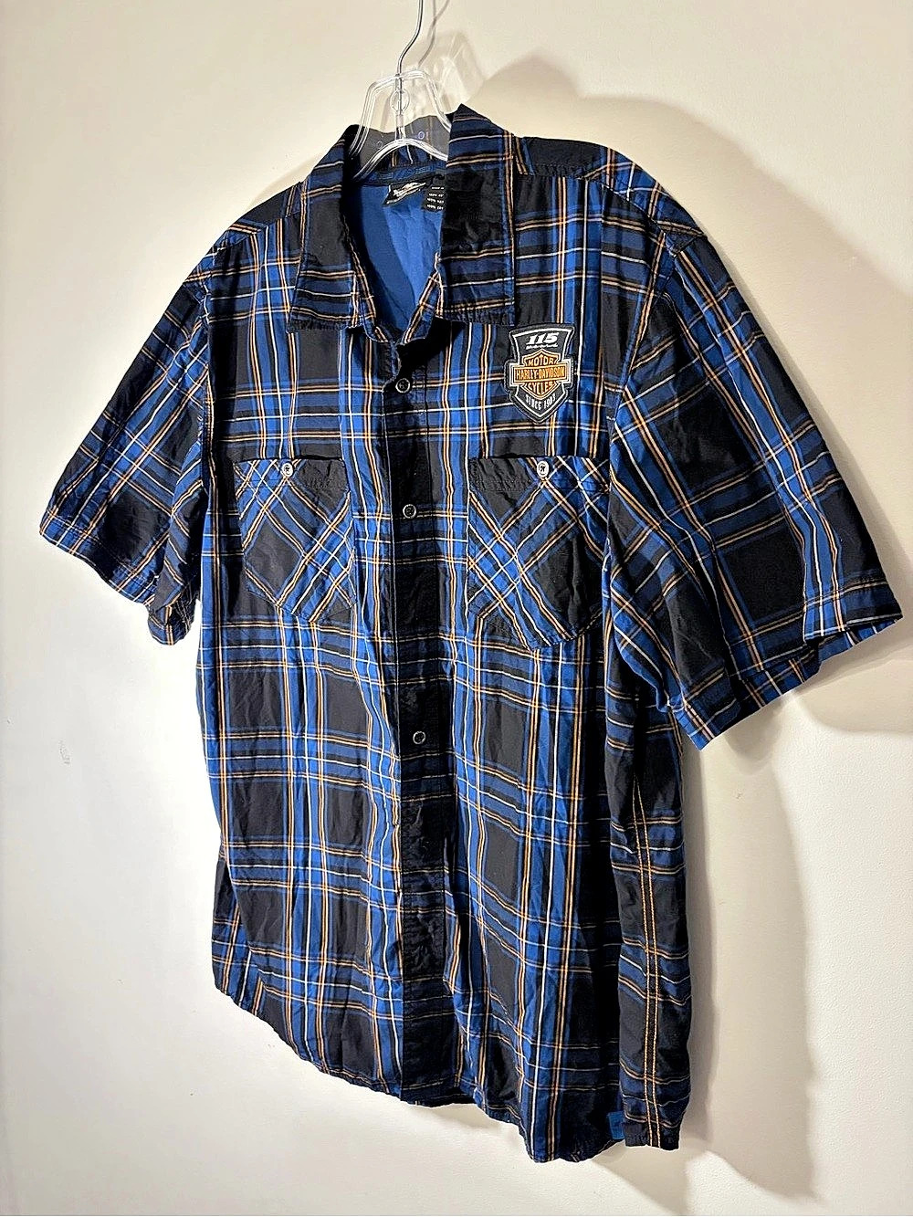 Harley-Davidson 115th Anniversary Plaid Short Sleeve Shirt Men's XL